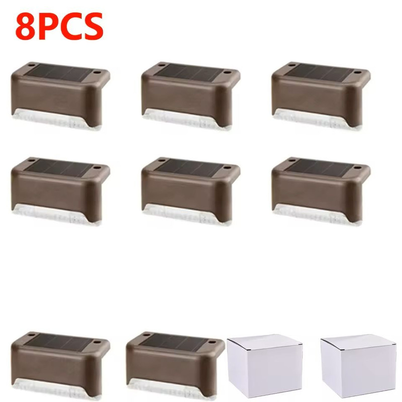 Warm White LED Solar Step Lights Outdoor Waterproof Pathway And Stair Lamps 432 Pack 5