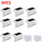 Warm White LED Solar Step Lights Outdoor Waterproof Pathway And Stair Lamps 432 Pack 6