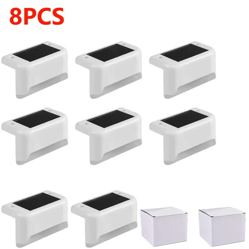 Warm White LED Solar Step Lights Outdoor Waterproof Pathway And Stair Lamps 432 Pack 6