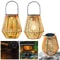 Rattan Solar Lantern Outdoor Hanging Light Waterproof Bamboo Weave With Bulb Or Battery Box 5