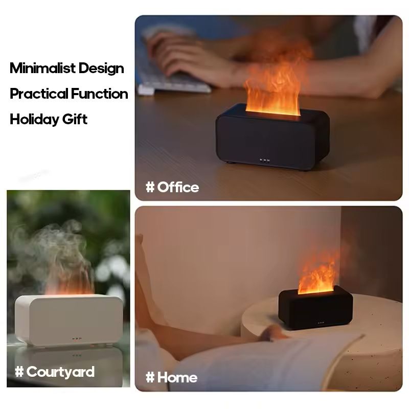 Mini Flame Aroma Diffuser Air Humidifier Cool Mist Ultrasonic LED Oil Diffuser For Home Or Office 6