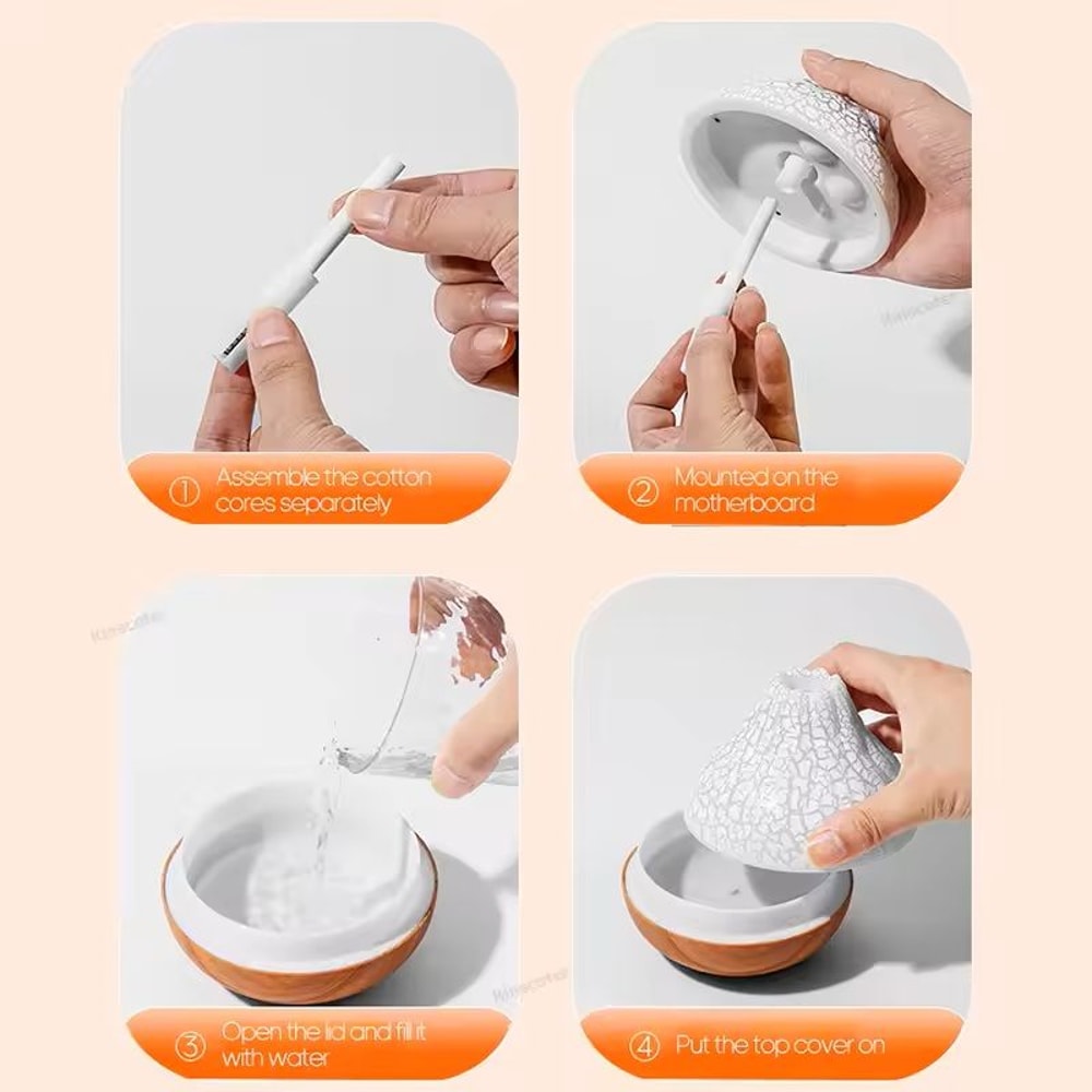 300ml Volcano Air Humidifier USB Mist Diffuser With LED Light For Home And Office 1