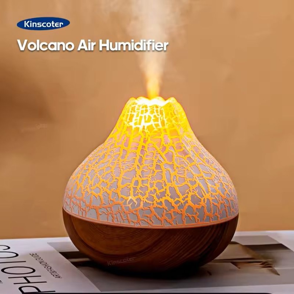 300ml Volcano Air Humidifier USB Mist Diffuser With LED Light For Home And Office 0