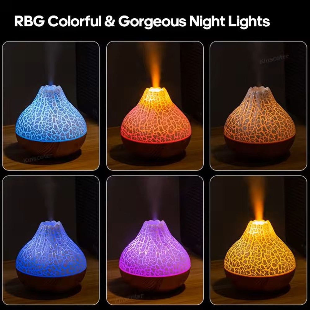 300ml Volcano Air Humidifier USB Mist Diffuser With LED Light For Home And Office 7