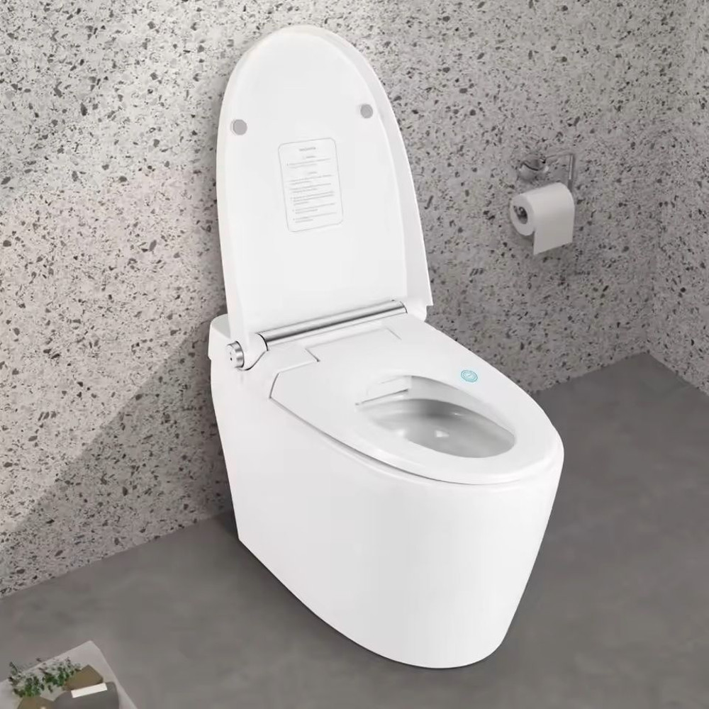 Smart Heated One Piece Toilet With Foot Sensor Flush And Night Light 3