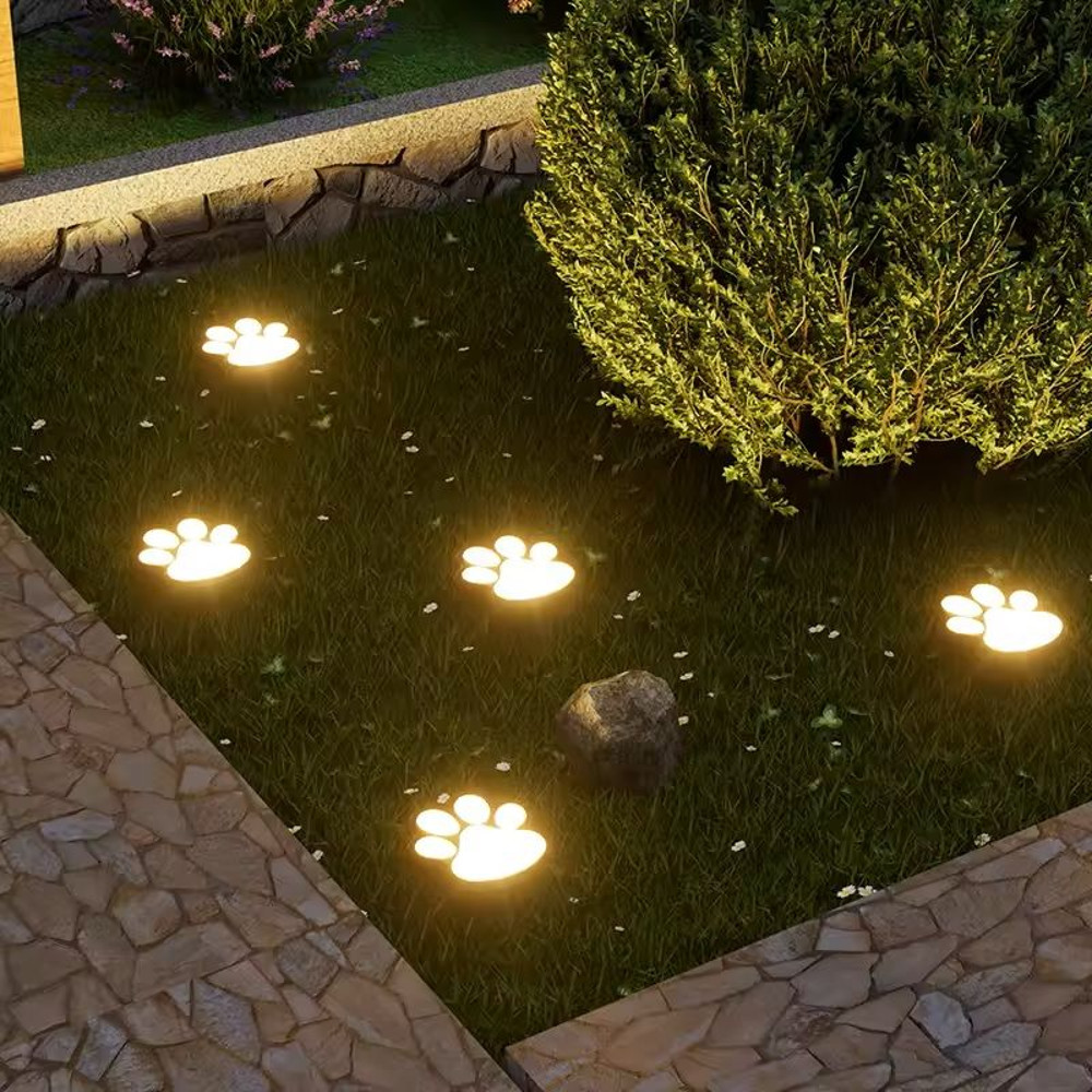 Solar Paw Print Garden Lights For Lawn And Pathway 1