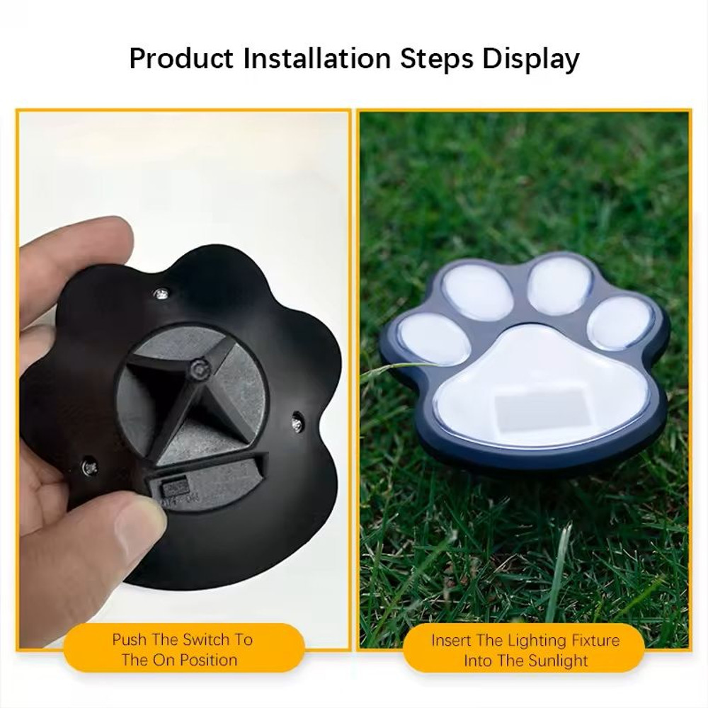 Solar Paw Print Garden Lights For Lawn And Pathway 3