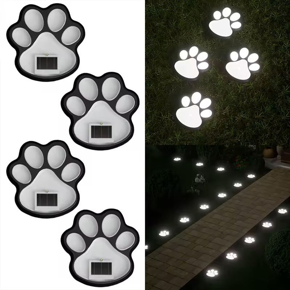 Solar Paw Print Garden Lights For Lawn And Pathway 4