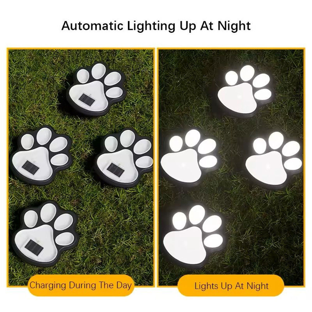 Solar Paw Print Garden Lights For Lawn And Pathway 5
