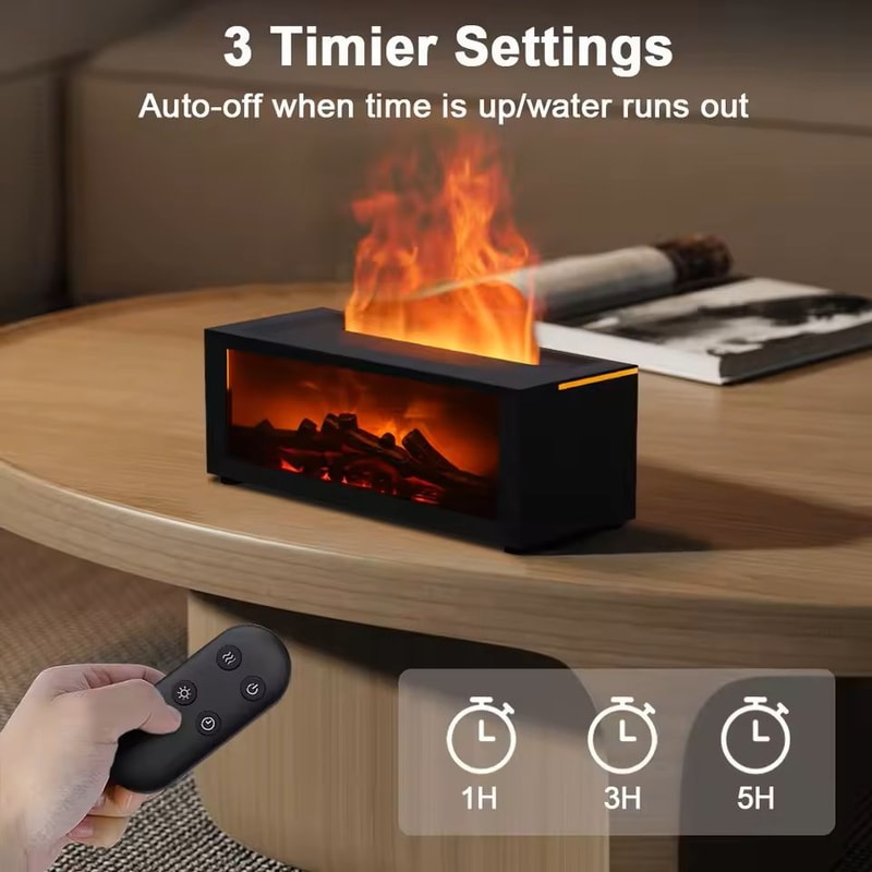 Flame LED Aroma Humidifier With Remote Control For Home Use 3