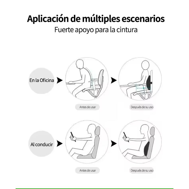 Memory Foam Lumbar Support Cushion For Car Office And Gaming Chairs 7