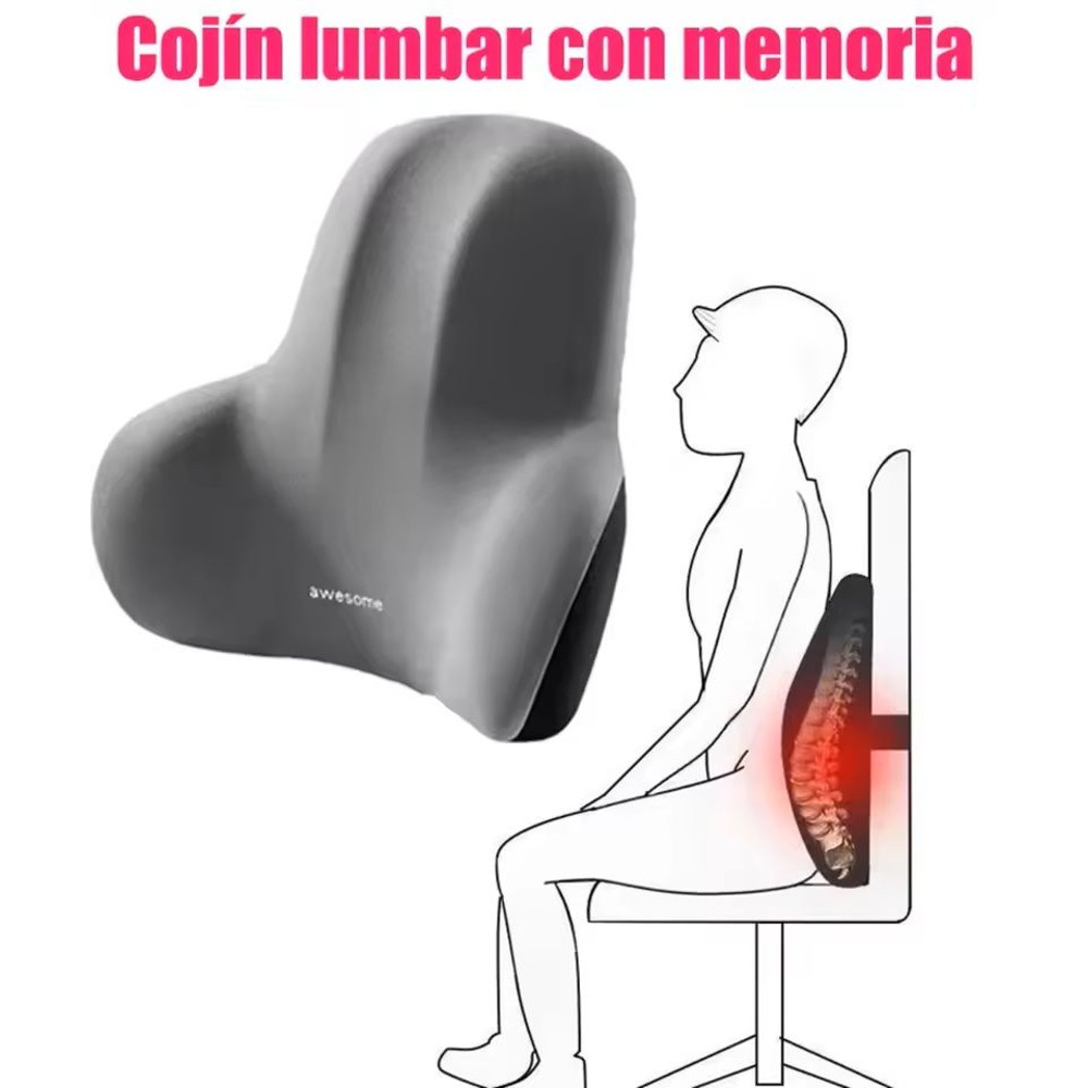 Memory Foam Lumbar Support Cushion For Car Office And Gaming Chairs 0