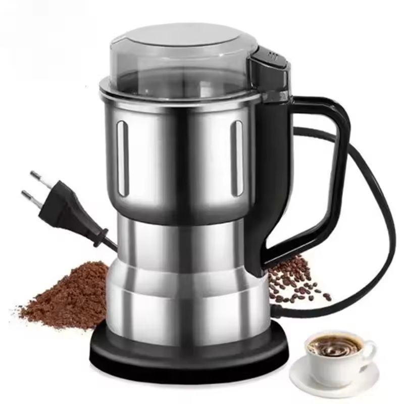 Electric Coffee Grinder With Stainless Steel Blade And Portable Handle 0