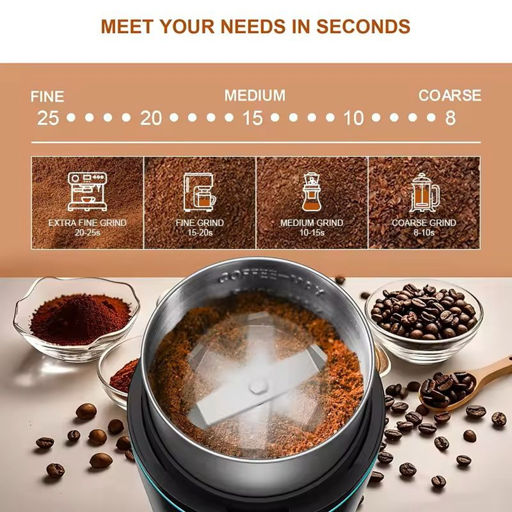 Professional Coffee Grinder With Removable Stainless Steel Cup For Kitchen Use 2