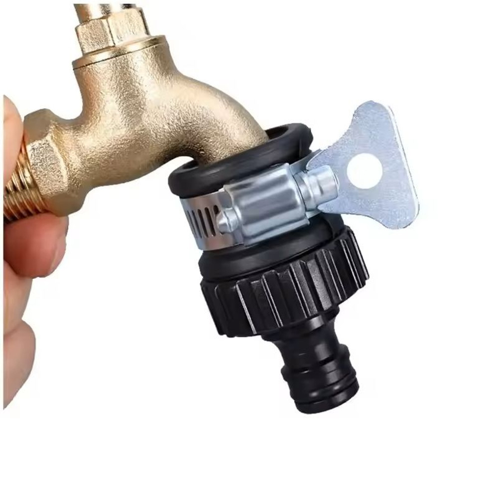 2 Piece Universal Water Faucet Hose Adapter Set For Garden And Car Wash Use 0