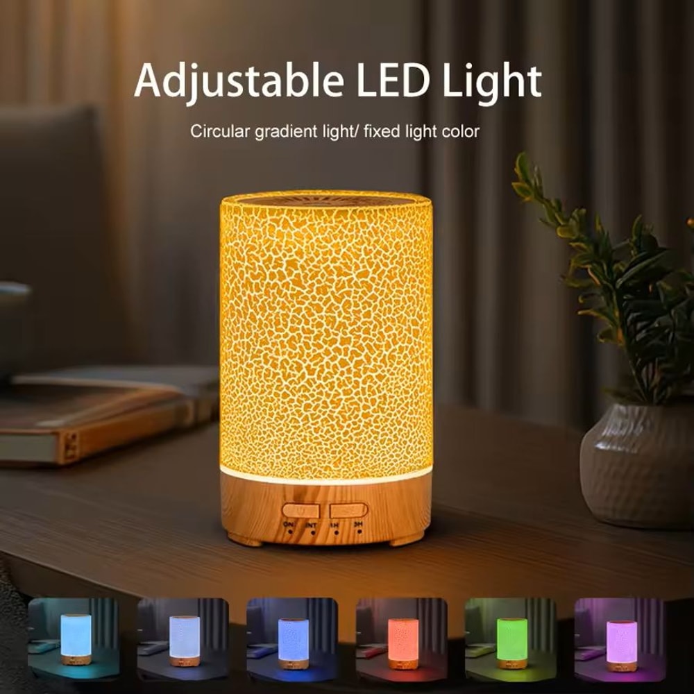 Cracked Glass LED Aroma Diffuser With USB Power And Cool Mist Humidifier 0