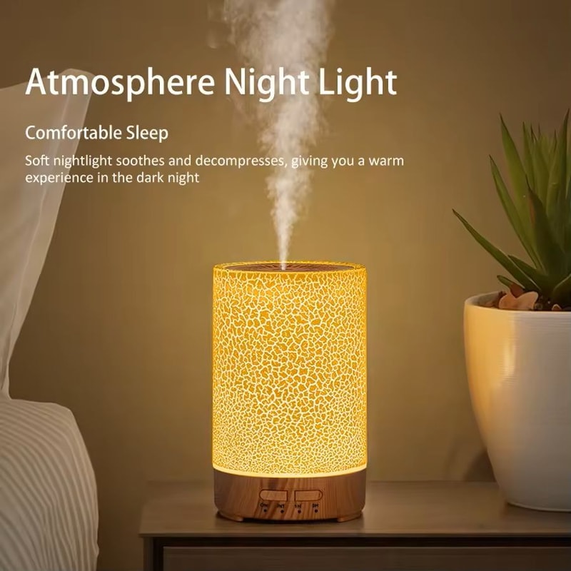 Cracked Glass LED Aroma Diffuser With USB Power And Cool Mist Humidifier 2