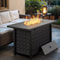 43 Inch Outdoor Propane Fire Pit Table With Glass Guard And Lid 0