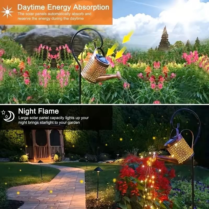 Solar Watering Can Garden Light With LED Fairy Stream For Outdoor Decor 4
