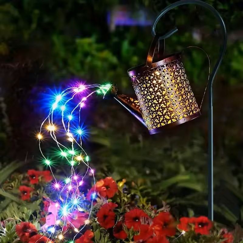 Solar Watering Can Garden Light With LED Fairy Stream For Outdoor Decor 5