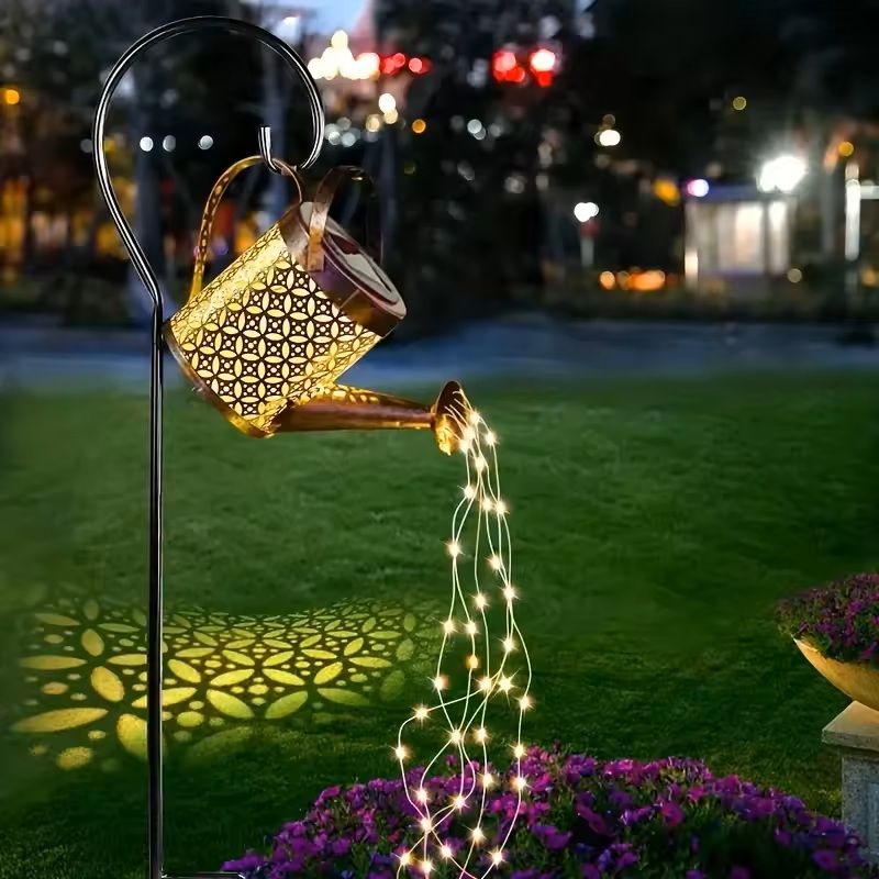 Solar Watering Can Garden Light With LED Fairy Stream For Outdoor Decor 7