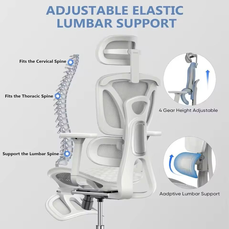 Ergonomic Mesh Office Chair With Foot Rest 4