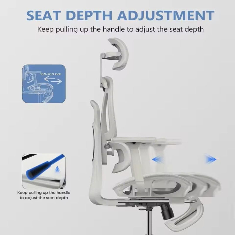Ergonomic Mesh Office Chair With Foot Rest 7