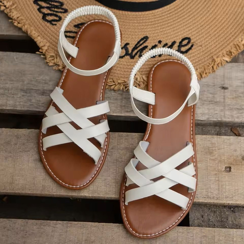 Summer Flat Roman Strap Sandals For Women 1