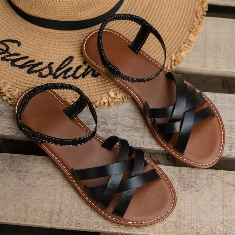 Summer Flat Roman Strap Sandals For Women 6