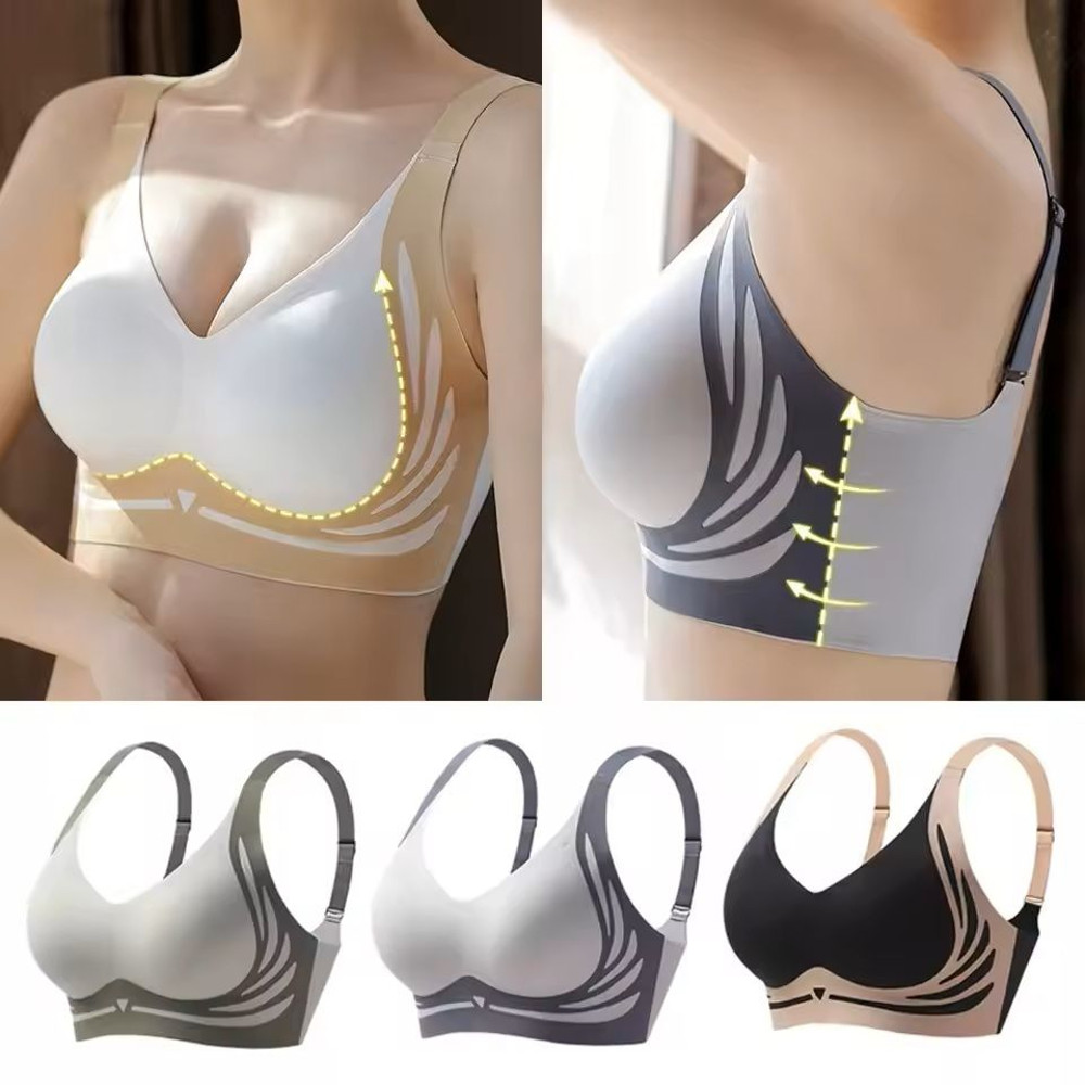 Seamless VNeck Wireless Bra  Adjustable Breathable And Comfortable Support 0