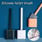 Flexible Silicone Toilet Brush With Long Handle And Wall Mount Holder 0