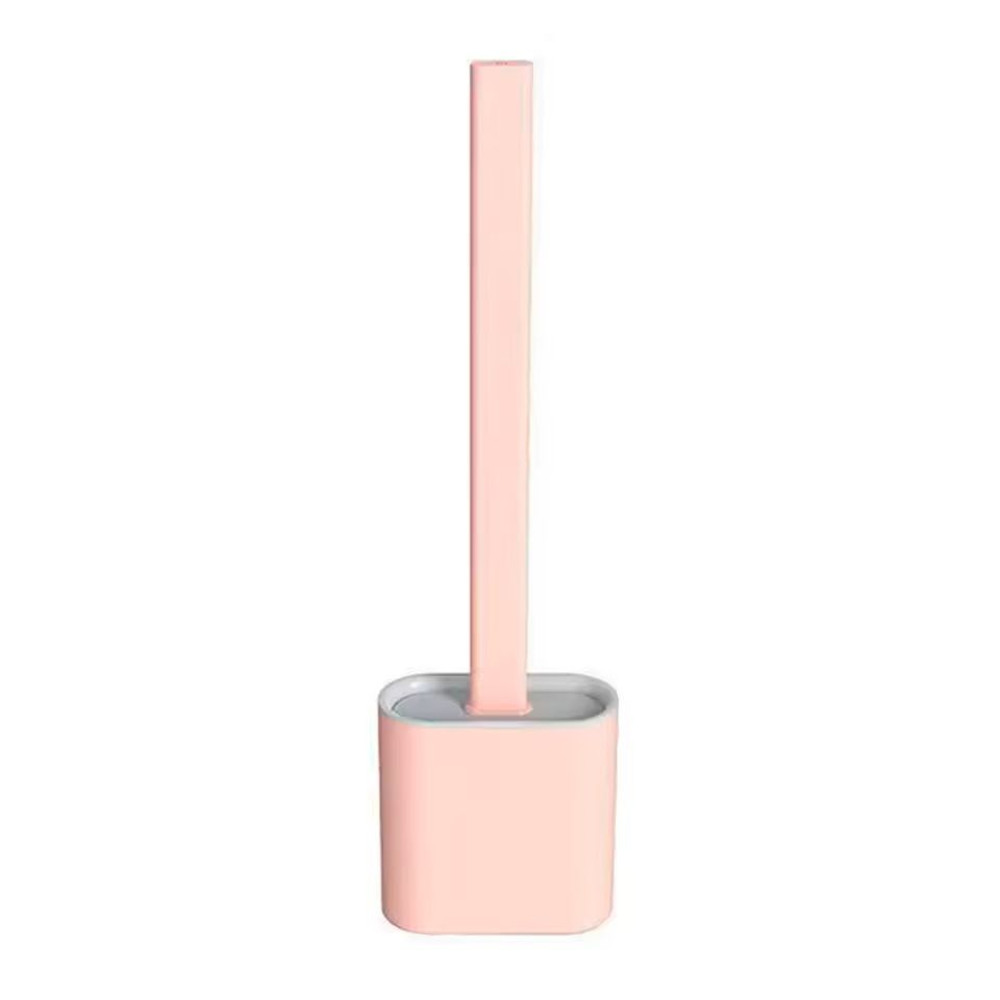 Flexible Silicone Toilet Brush With Long Handle And Wall Mount Holder 8