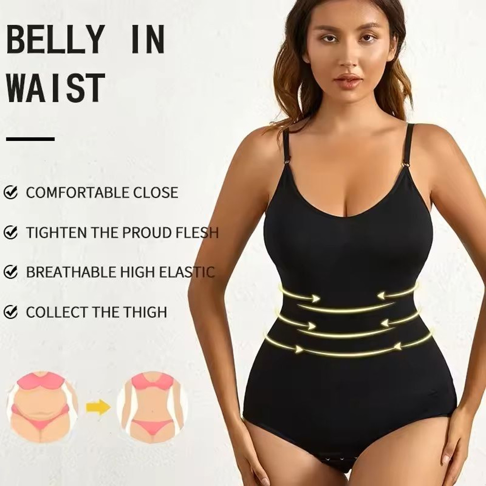 Seamless Tummy Control Bodysuit With Butt Lifting Shaper Support 3