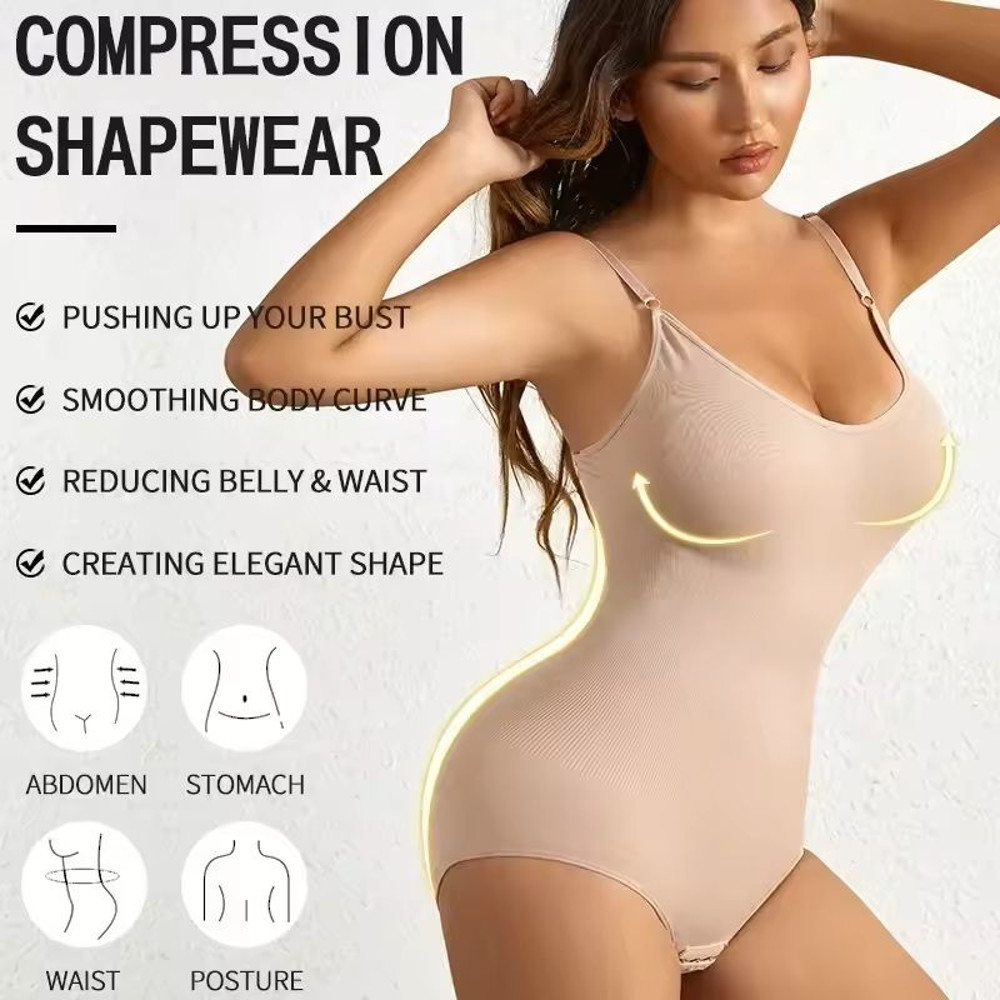 Seamless Tummy Control Bodysuit With Butt Lifting Shaper Support 8