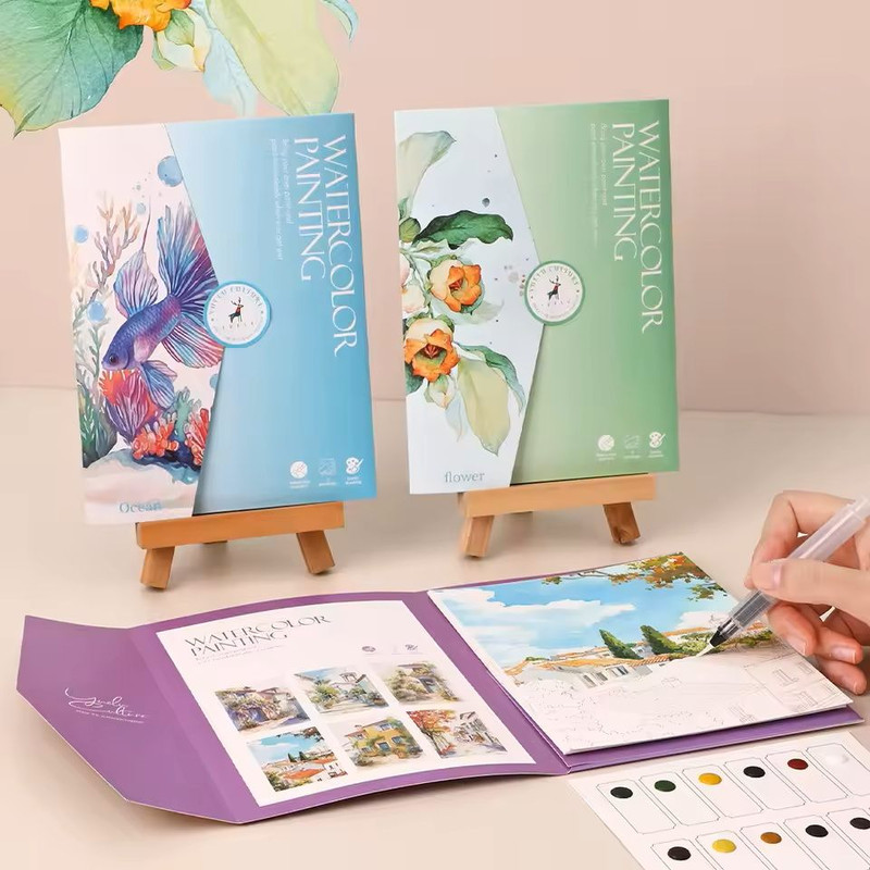 Creative Watercolor Painting Set With Paper Pen And Pigments 3