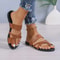 Womens Square Toe Cross Strap Flat Sandals For Summer 10