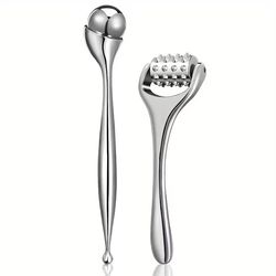 stainless steel ice roller and face massager set