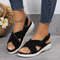 Womens Lightweight Knit Wedge Sandals 1