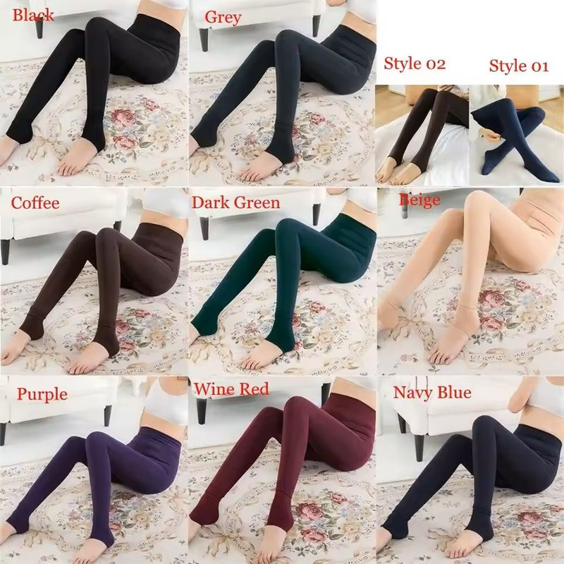 Womens Thermal Velvet Lined Slim Pantyhose Leggings 2