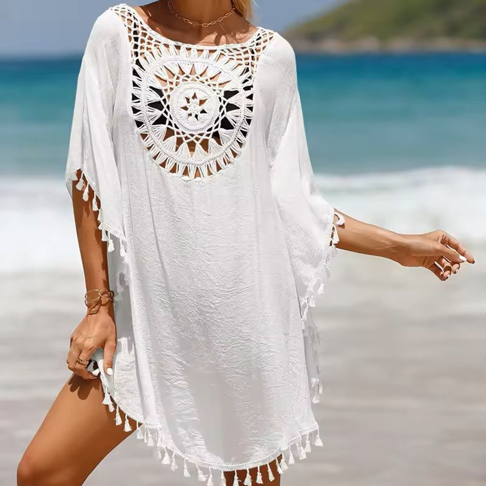 Crochet Bikini Swimsuit Cover Up Dress For Women 5