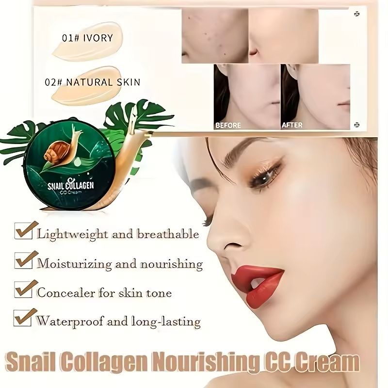 Snail Collagen BB Cream With Air Cushion Applicator 3