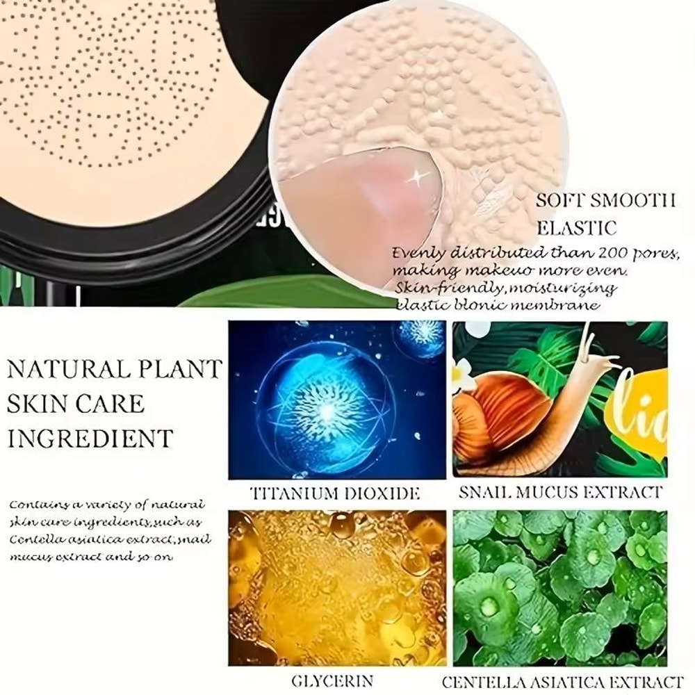 Snail Collagen BB Cream With Air Cushion Applicator 7