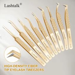 precision fiber tip eyelash tweezer with diamond grip
