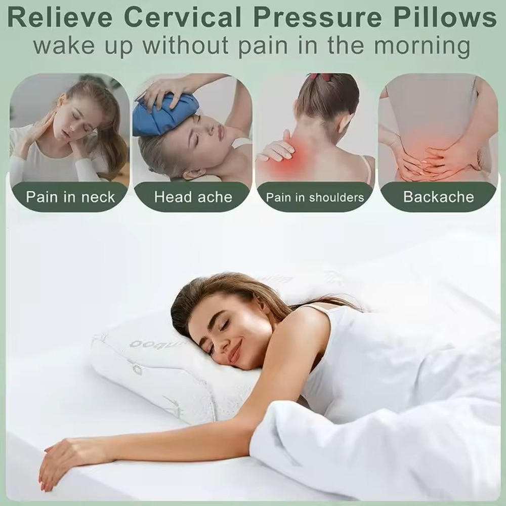 Bamboo Memory Foam Pillow With Removable Cover 2