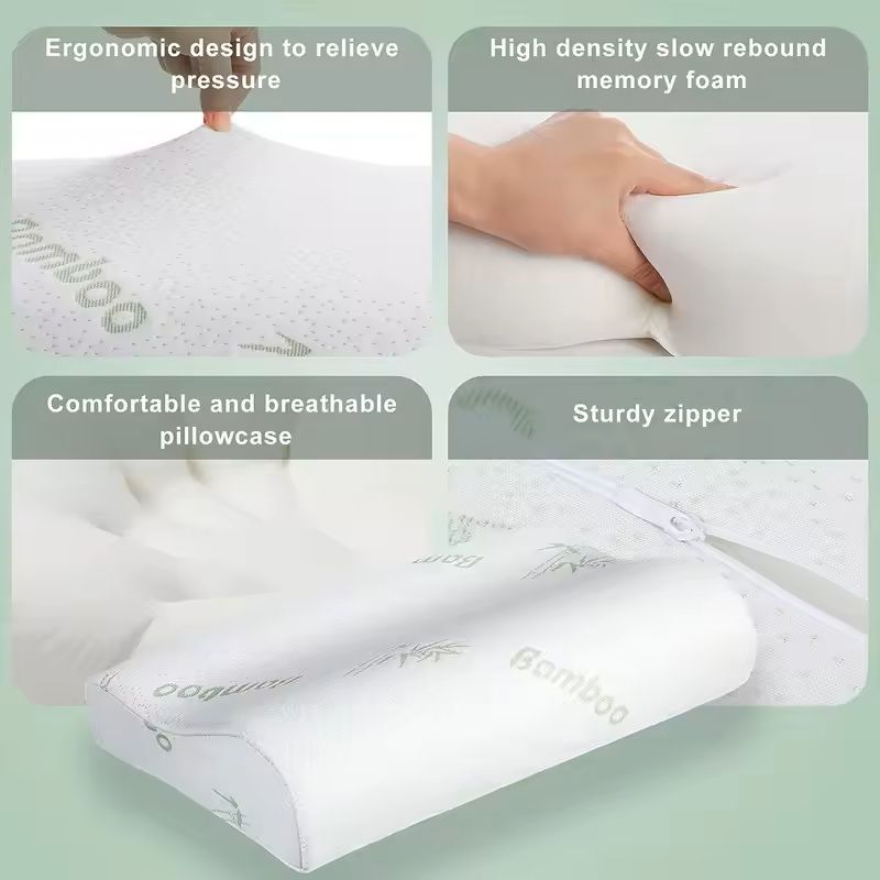 Bamboo Memory Foam Pillow With Removable Cover 6