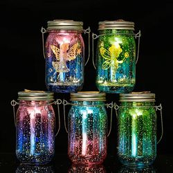 solar mason jar light for garden and patio decoration