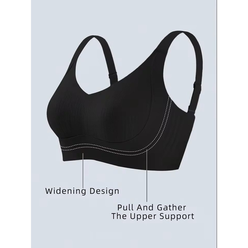 Seamless Wireless Push Up Bra With Removable Pads And Adjustable Band 2