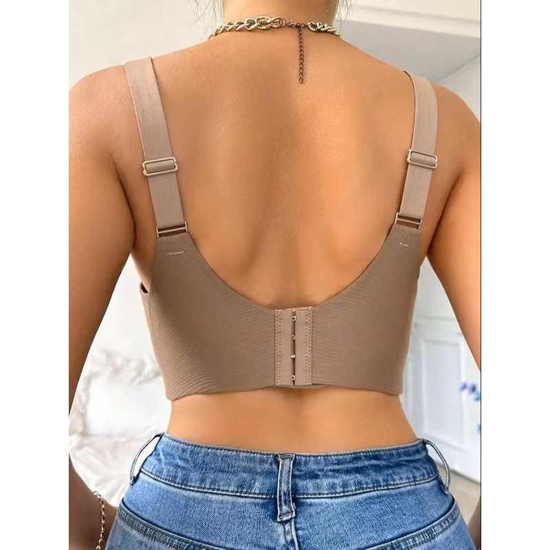 Seamless Wireless Push Up Bra With Removable Pads And Adjustable Band 3