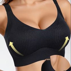 seamless wireless push up bra with removable pads and adjustable band