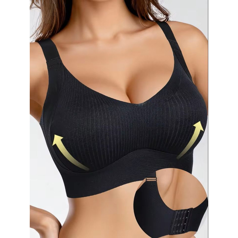 Seamless Wireless Push Up Bra With Removable Pads And Adjustable Band 0